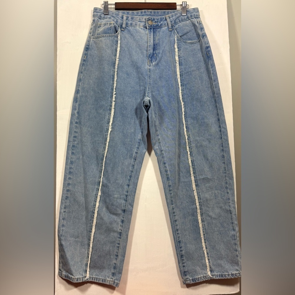 Women’s  Blue Jeans with Distressed Detailing